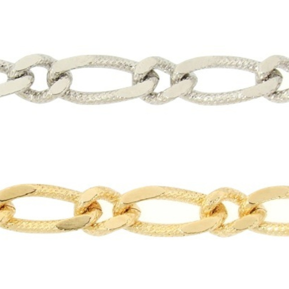 Etched Figaro Chain Necklace - Picture 2 of 3